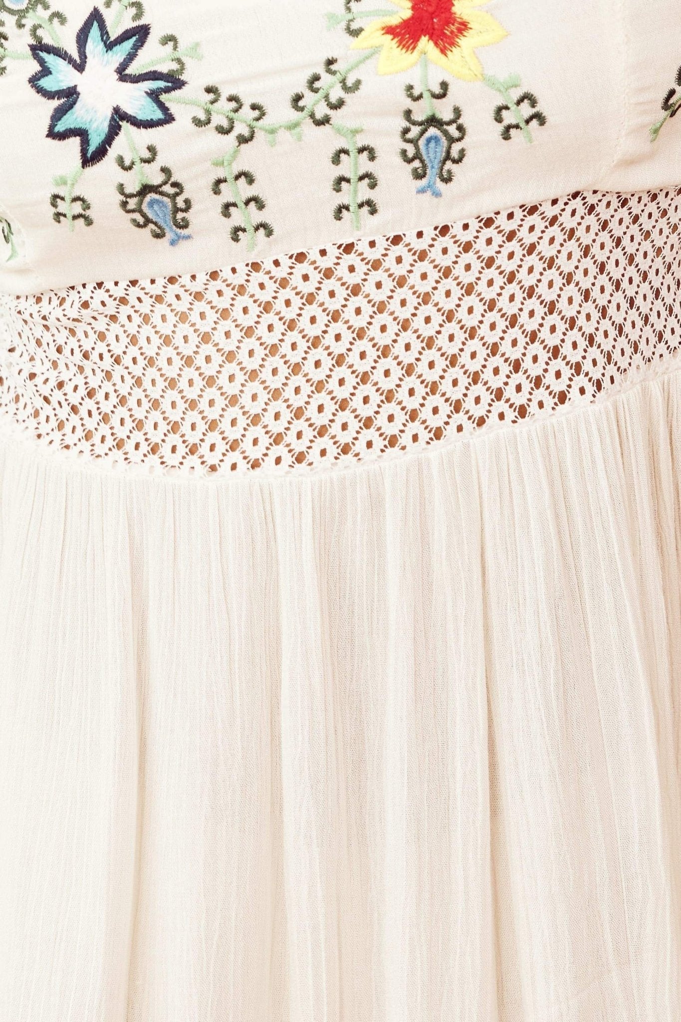LUNA FLORAL EMBROIDERY SLEEVELESS MAXI DRESS