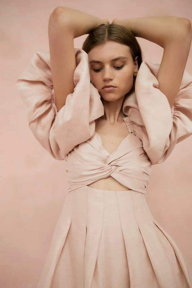 lydia-puff-sleeve-knot-mini-dress-sd00605072765-pink-s-sunfere-273316 LYDIA PUFF-SLEEVE KNOT MINI DRESS FOR PARTY