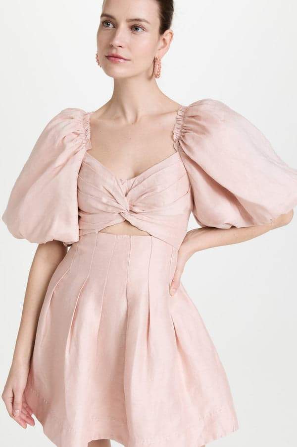 lydia-puff-sleeve-knot-mini-dress-sd00605072765-pink-s-sunfere-360521 LYDIA PUFF-SLEEVE KNOT MINI DRESS FOR PARTY