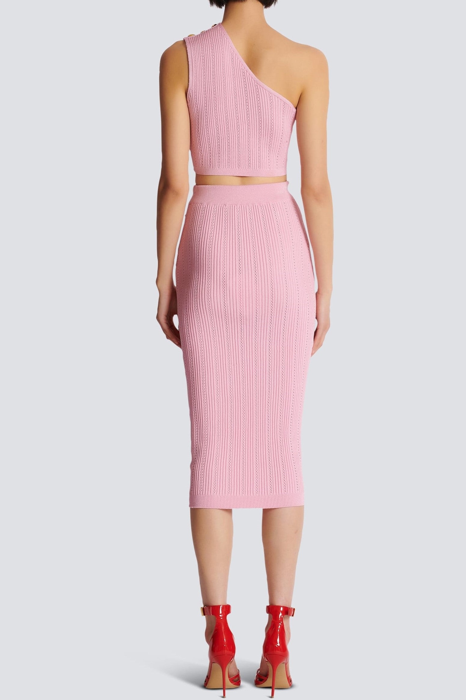 LYNN ONE SHOULDER KNIT SET - PINK DATE NIGHT