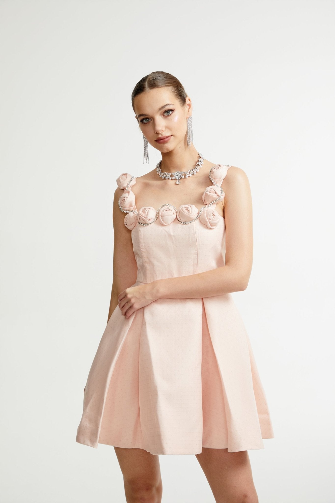 LYSANDRA ROSE A-LINE DRESS FOR WEDDING GUEST