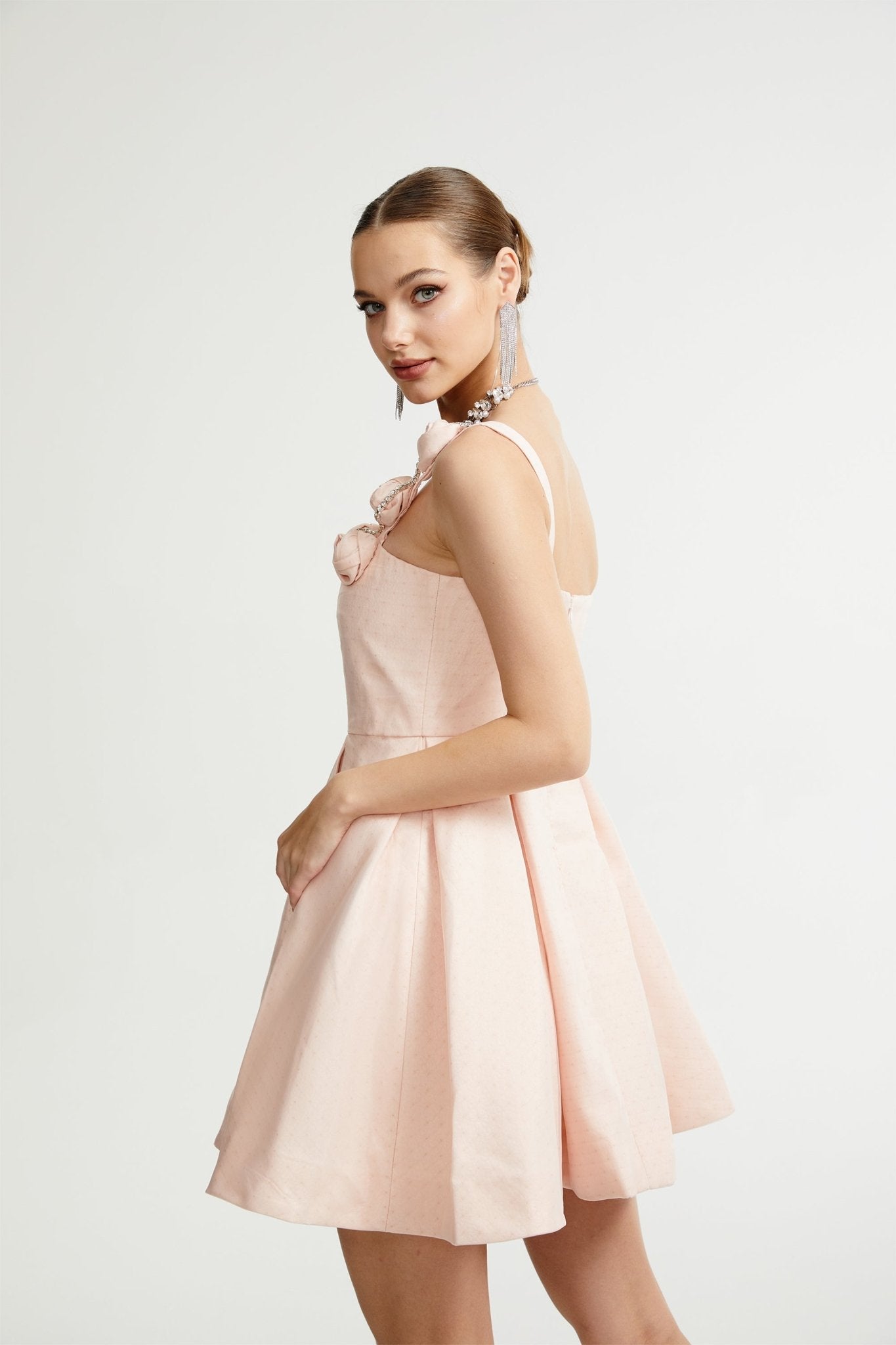 LYSANDRA ROSE A-LINE DRESS FOR WEDDING GUEST