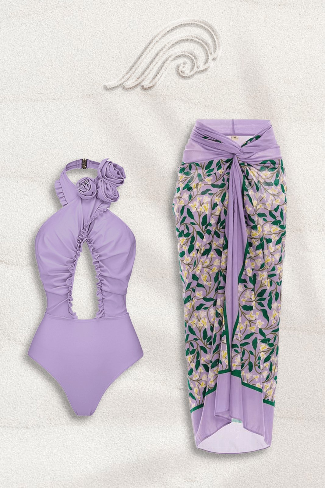 MADELINE EMBROIDERED FLORAL SWIM SET FOR VACATION