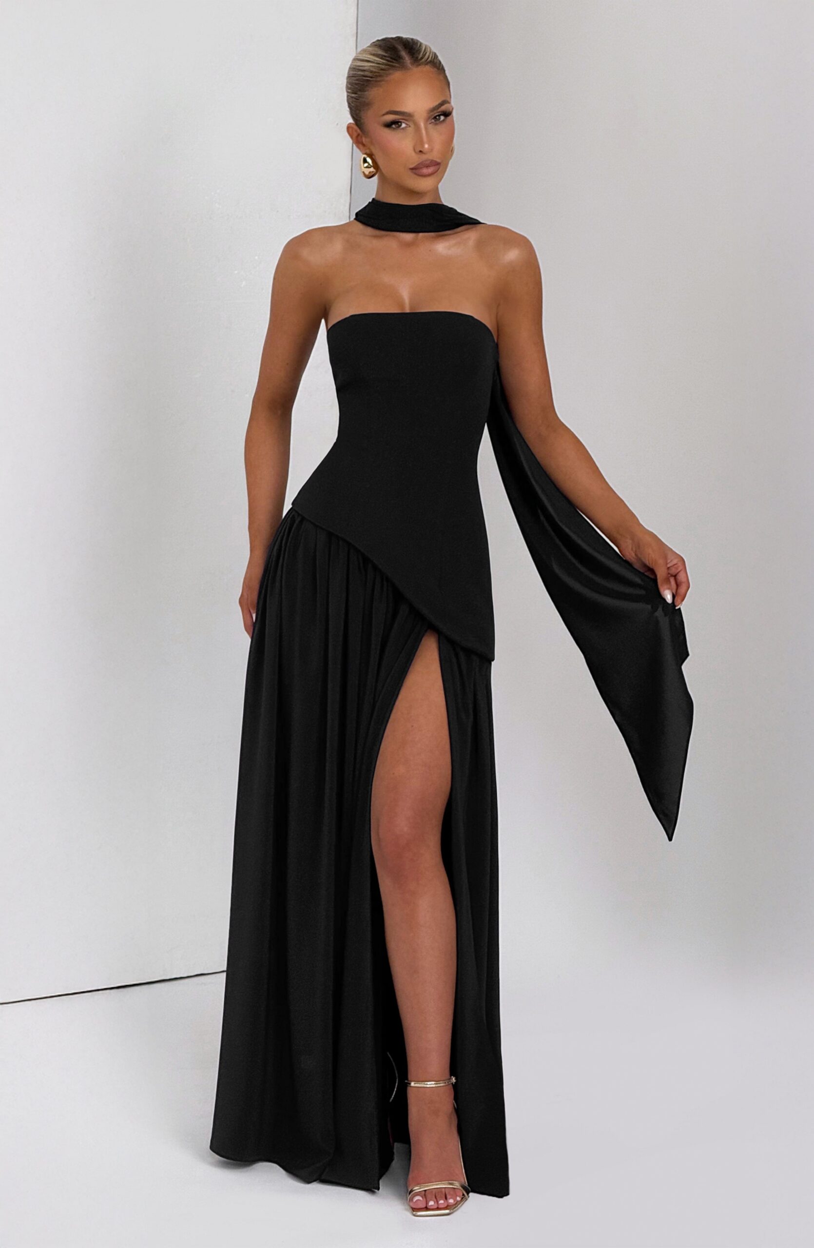 MALIYAH BLACK MAXI DRESS FOR EVENING