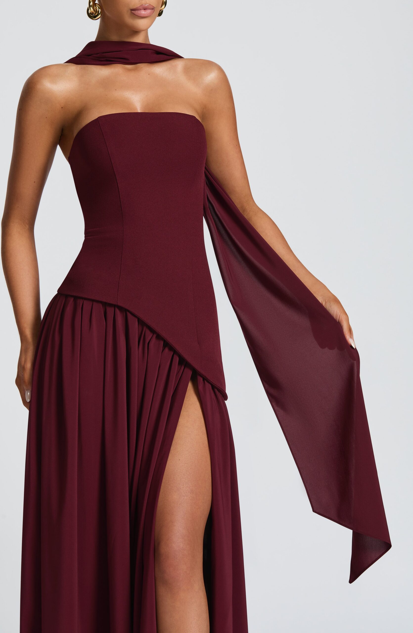 MALIYAH MAXI DRESS - CHERRY LACQUER