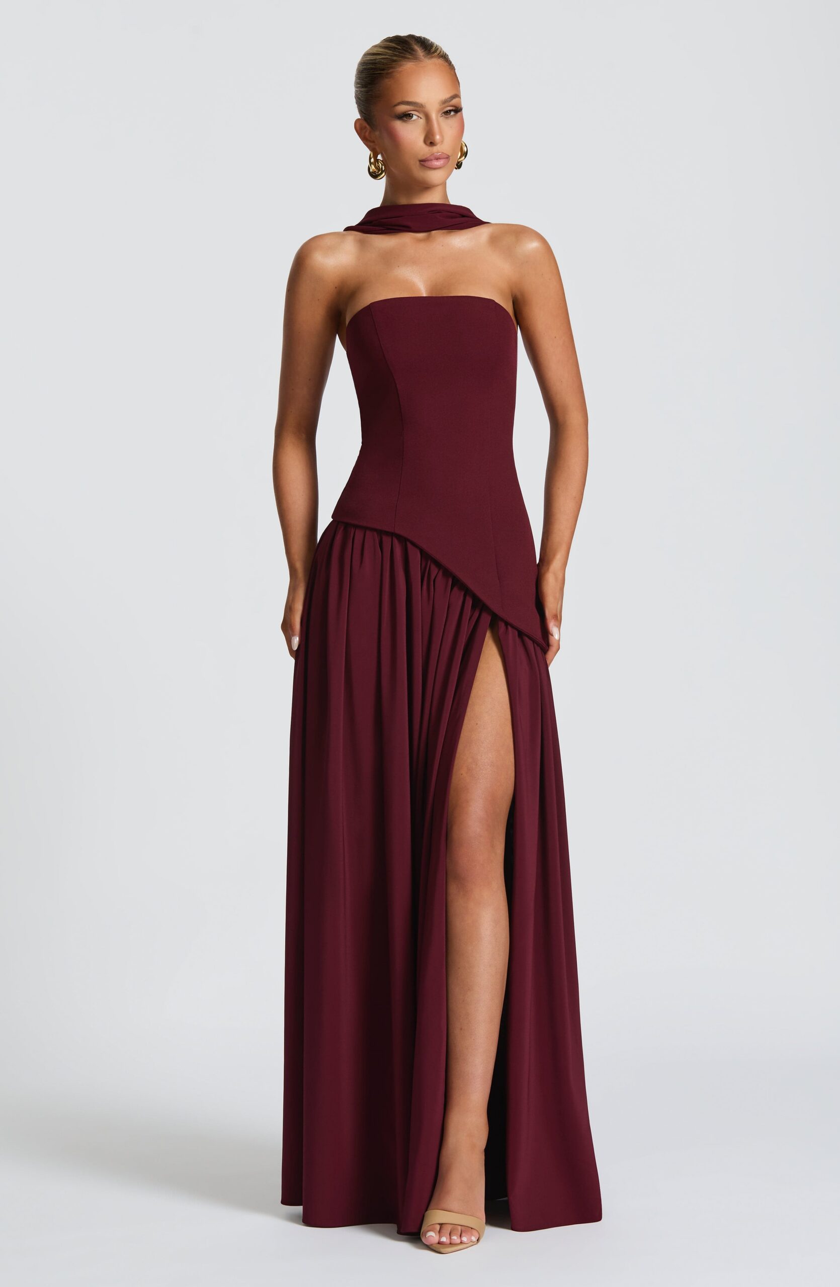 MALIYAH MAXI DRESS - CHERRY LACQUER