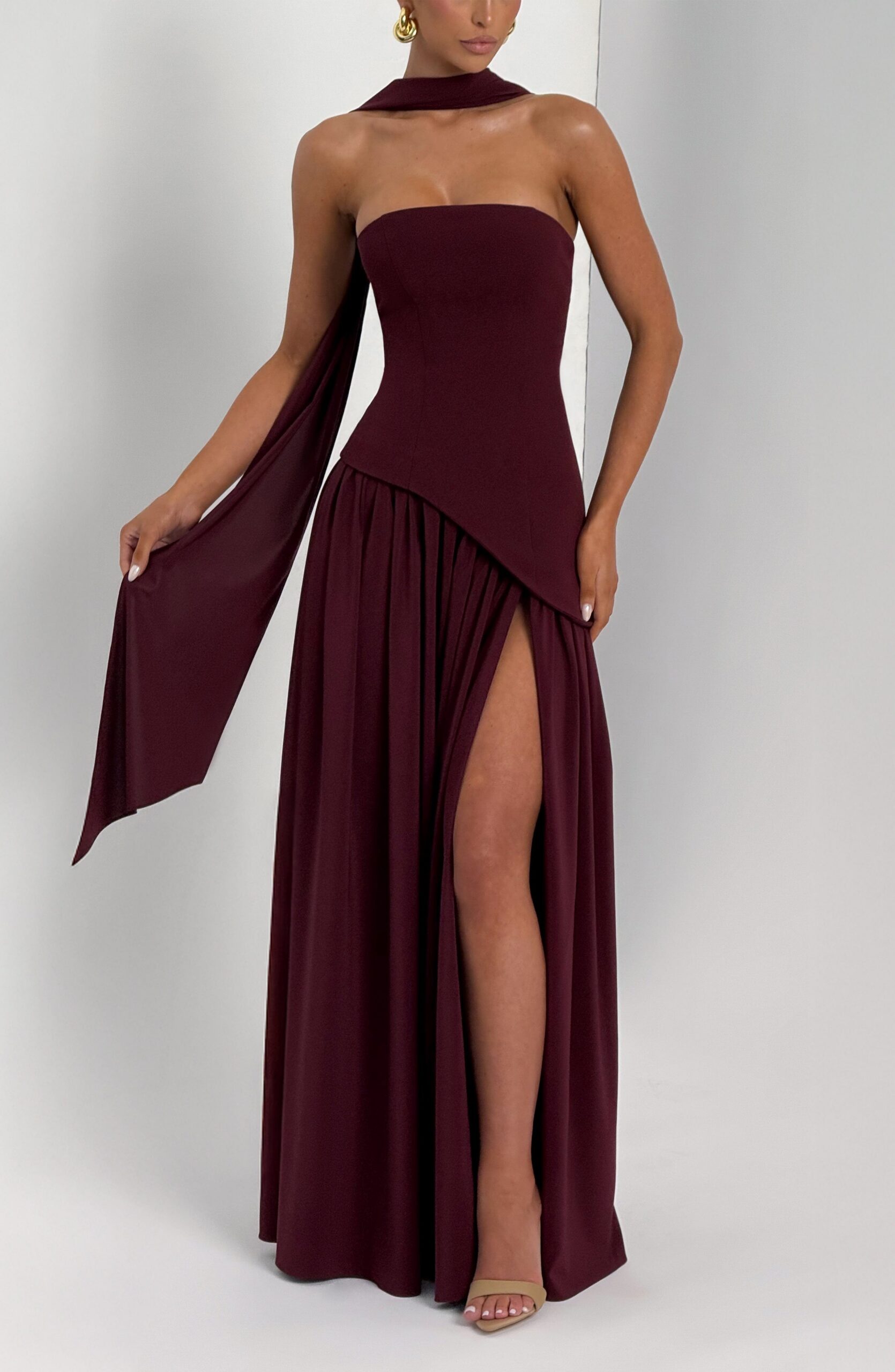 MALIYAH MAXI DRESS - CHERRY LACQUER