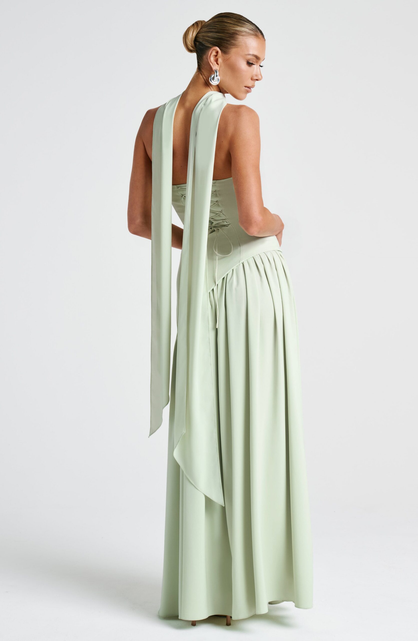 MALIYAH MINT STRAPLESS HIGH SLIT MAXI DRESS
