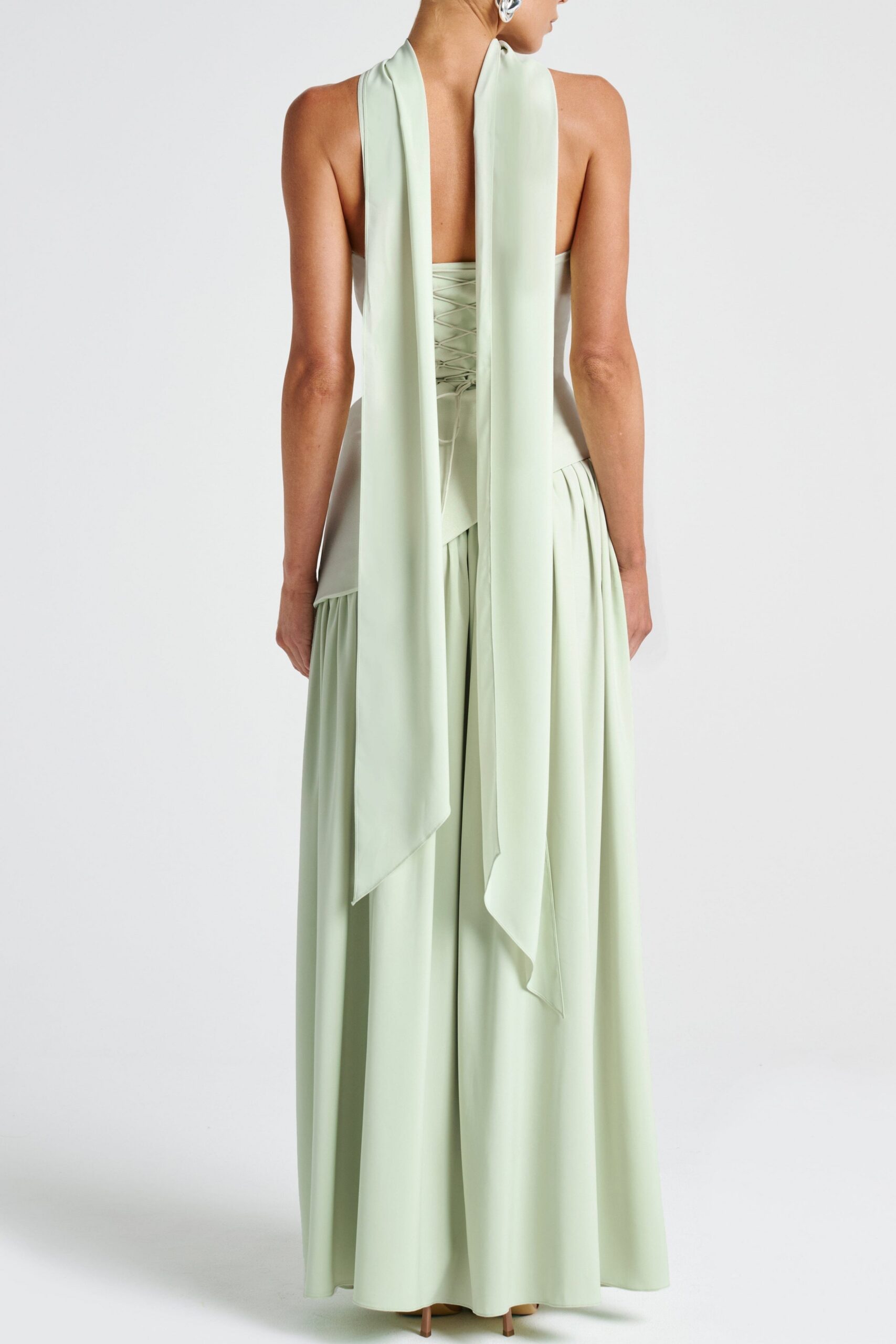 MALIYAH MINT STRAPLESS HIGH SLIT MAXI DRESS