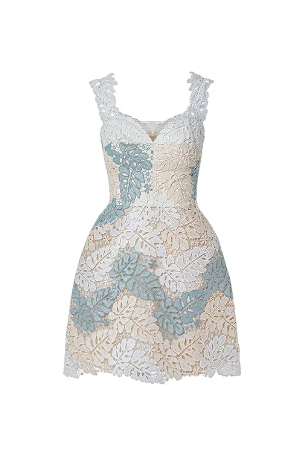 MARIS A-LINE SWEETHEART LACE MINI DRESS