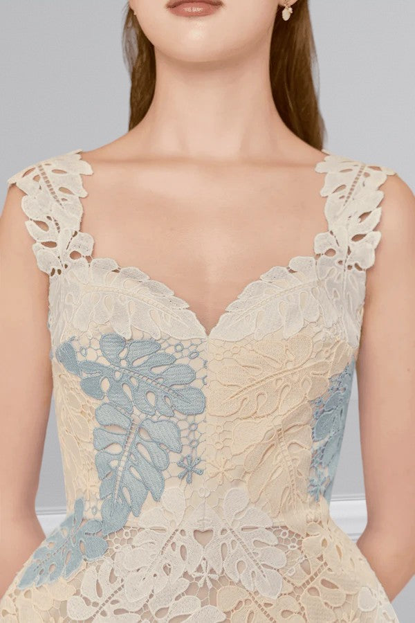 MARIS A-LINE SWEETHEART LACE MINI DRESS