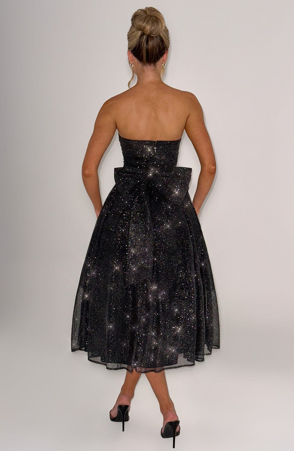 BLACK SPARKLE MARISSA MIDI DRESS, COCKTAIL PARTY