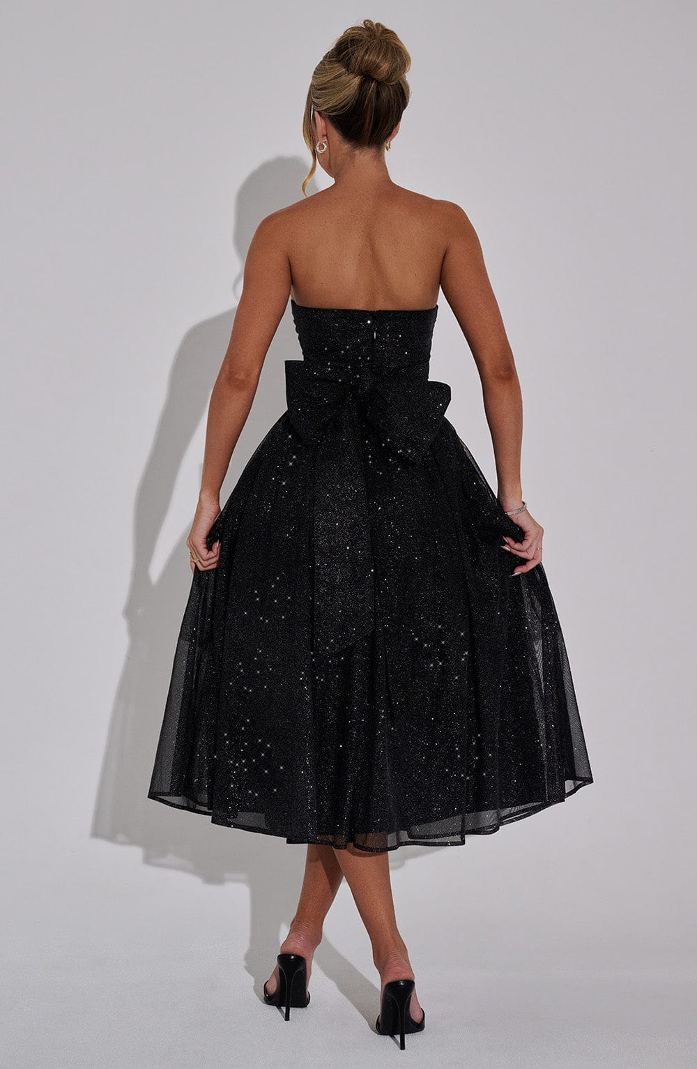 BLACK SPARKLE MARISSA MIDI DRESS, COCKTAIL PARTY