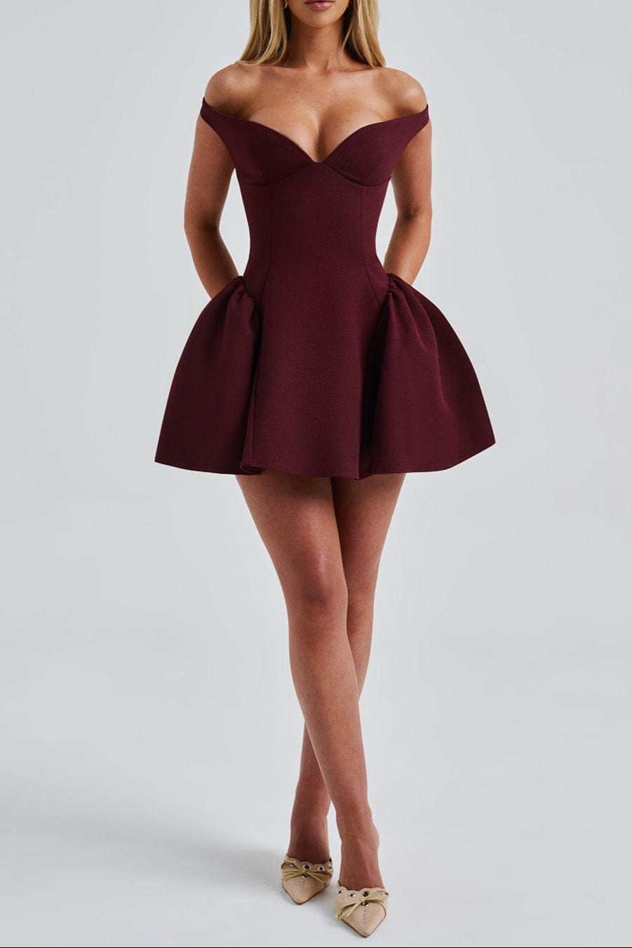 MARLA MINI DRESS, CHERRY LACQUER, COCKTAIL PARTY