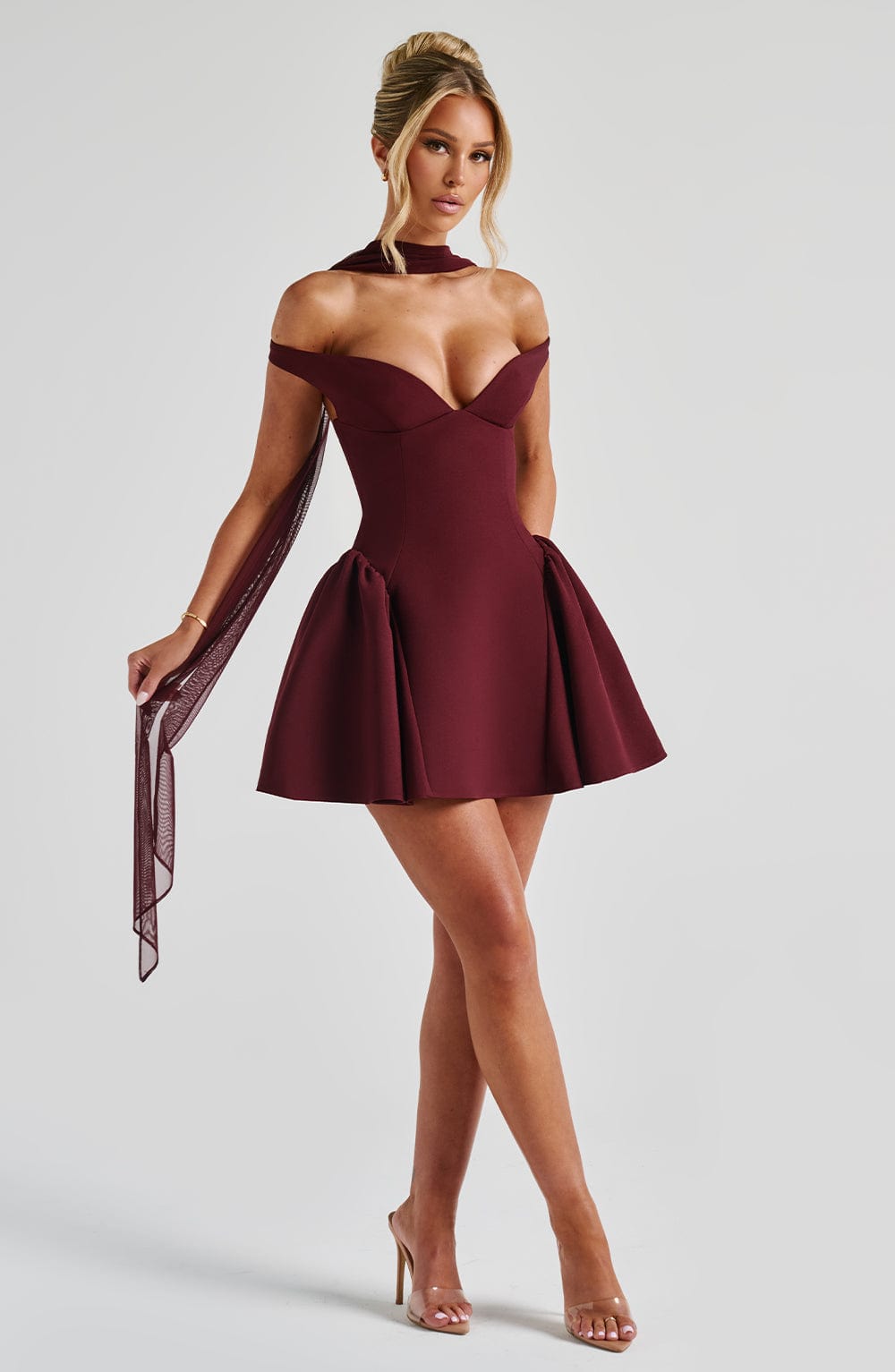 MARLA MINI DRESS, CHERRY LACQUER, COCKTAIL PARTY