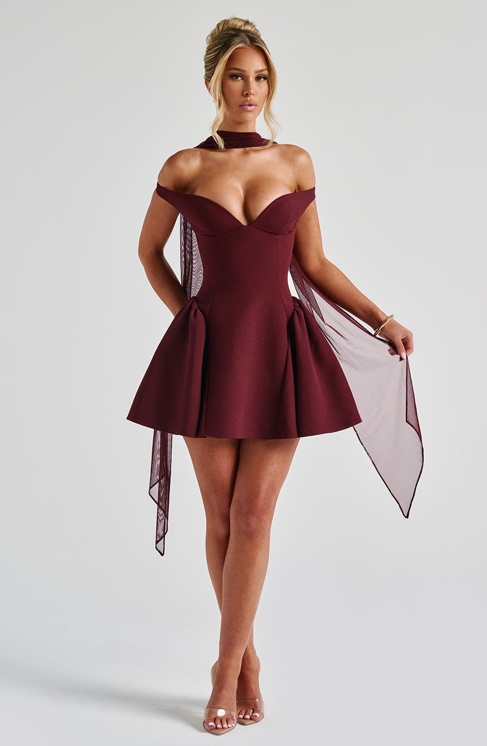 MARLA MINI DRESS, CHERRY LACQUER, COCKTAIL PARTY