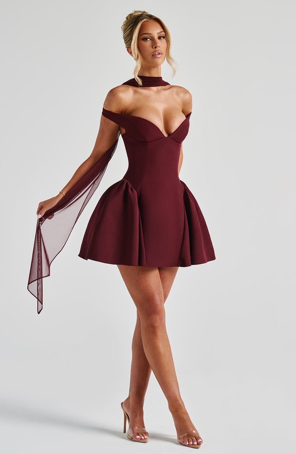 MARLA MINI DRESS, CHERRY LACQUER, COCKTAIL PARTY