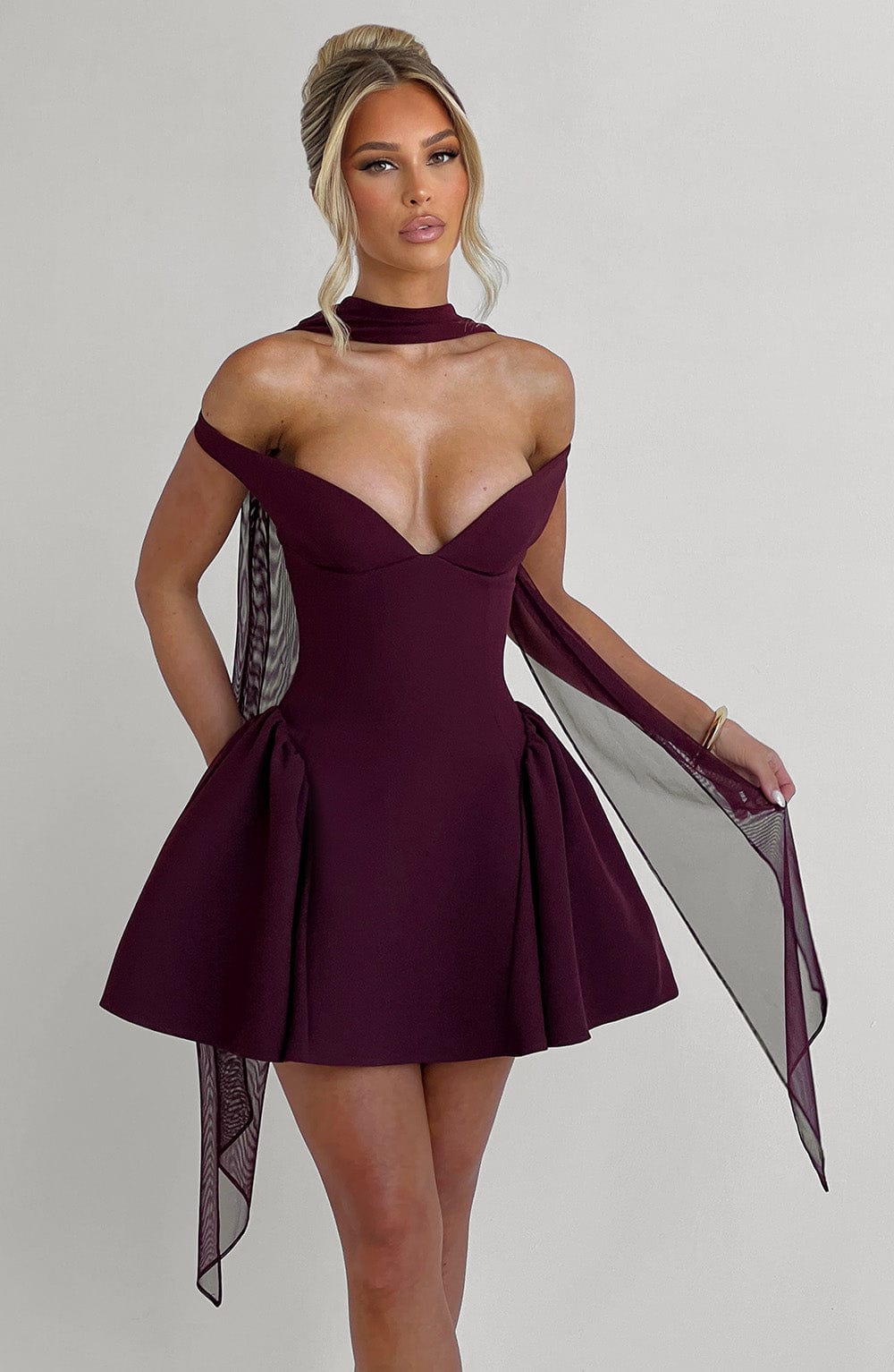 MARLA MINI DRESS, CHERRY LACQUER, COCKTAIL PARTY
