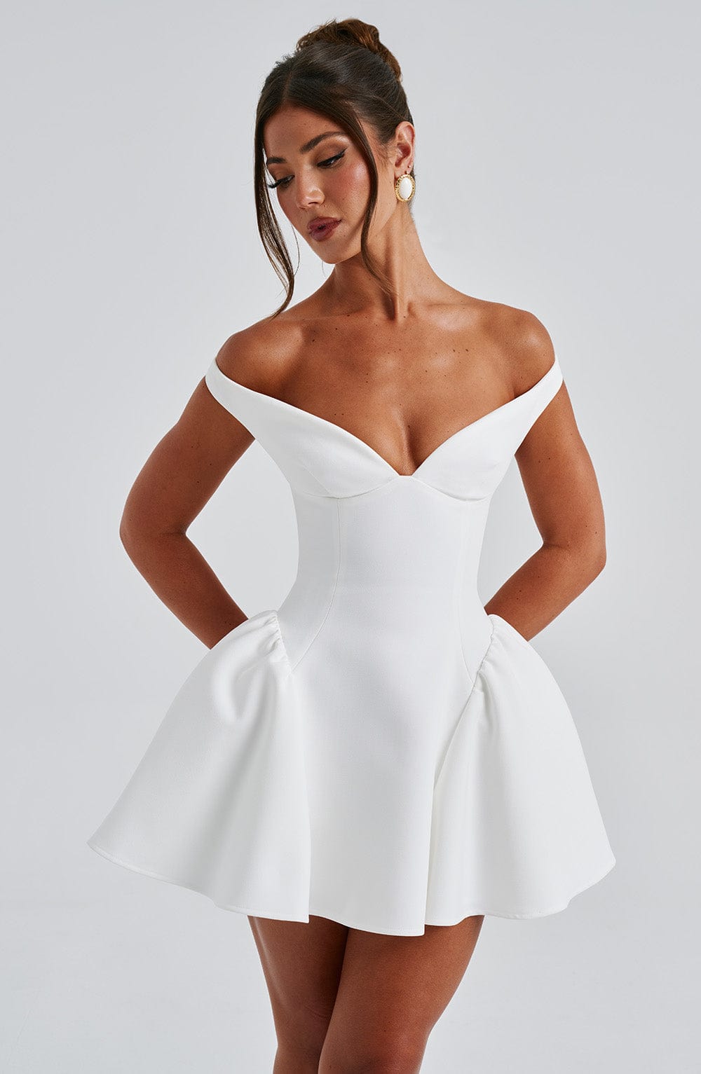 MARLA MINI DRESS IN IVORY FOR WEDDING GUEST