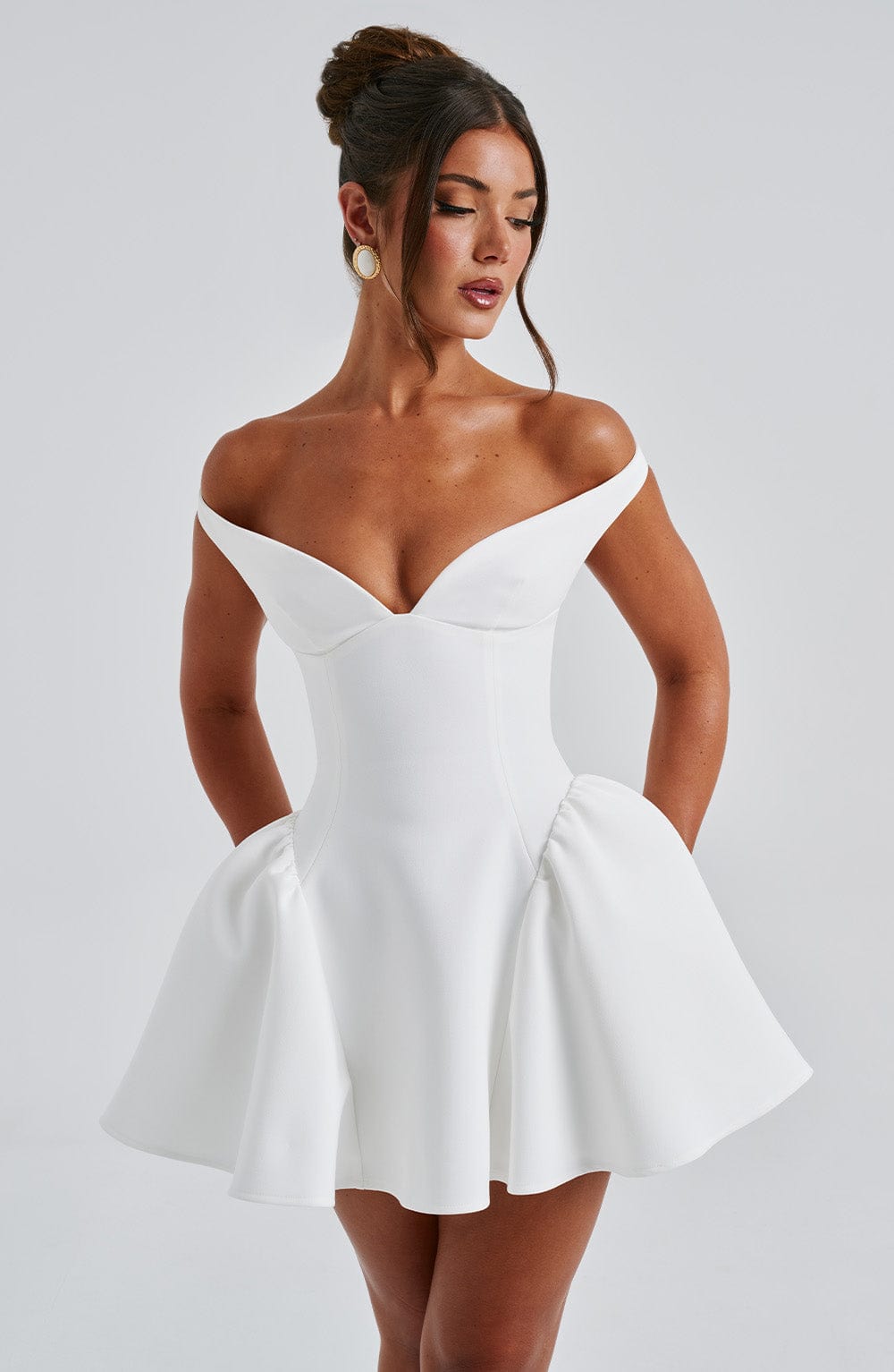 MARLA MINI DRESS IN IVORY FOR WEDDING GUEST