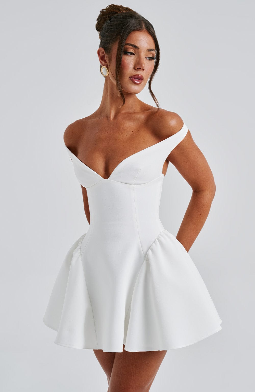 MARLA MINI DRESS IN IVORY FOR WEDDING GUEST