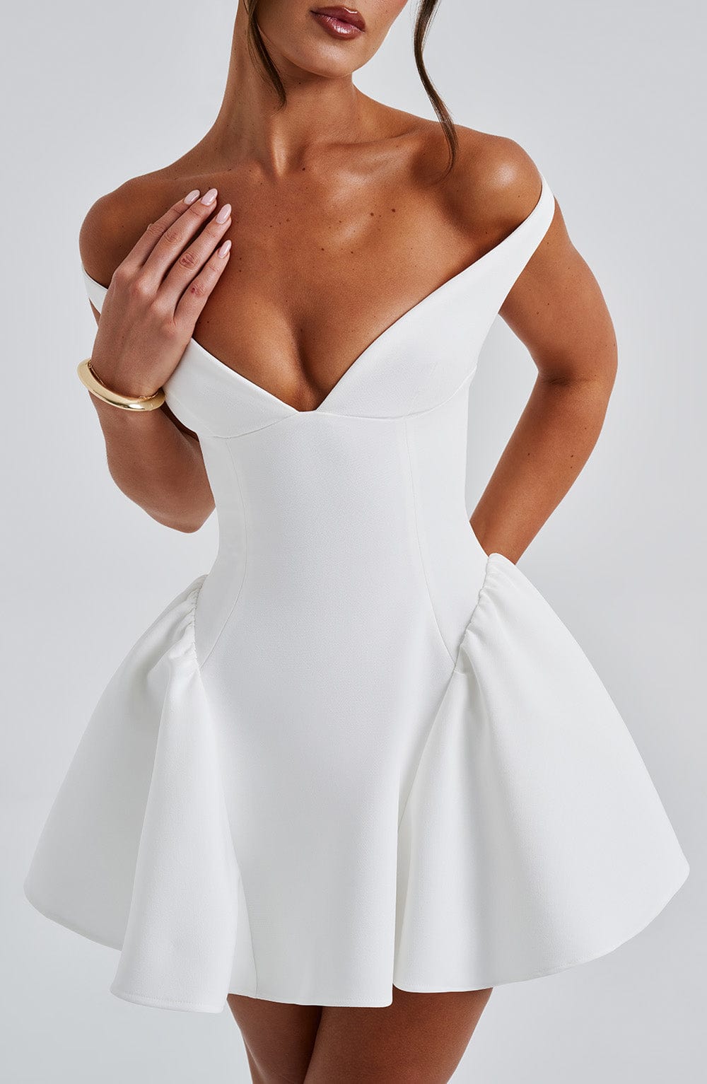 MARLA MINI DRESS IN IVORY FOR WEDDING GUEST