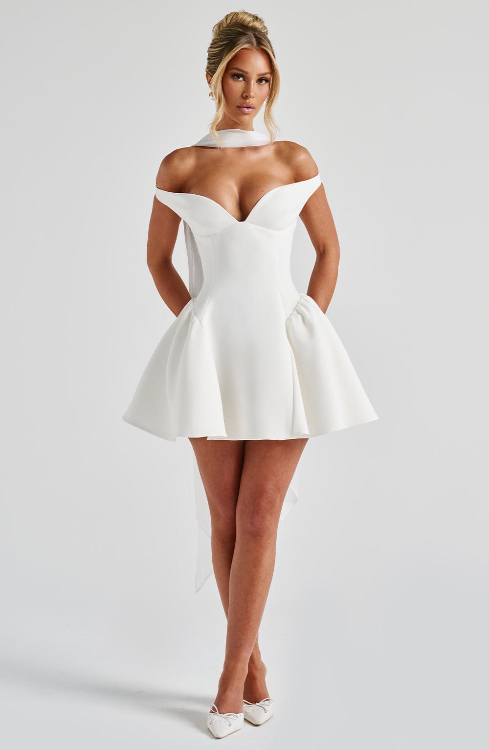 MARLA MINI DRESS IN IVORY FOR WEDDING GUEST