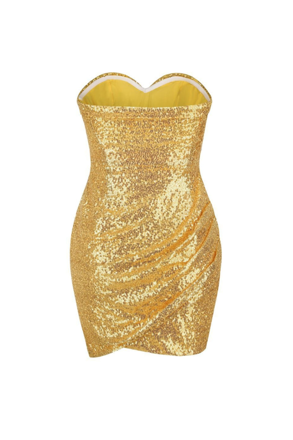 GOLD SEQUIN STRAPLESS MINI DRESS FOR PARTY
