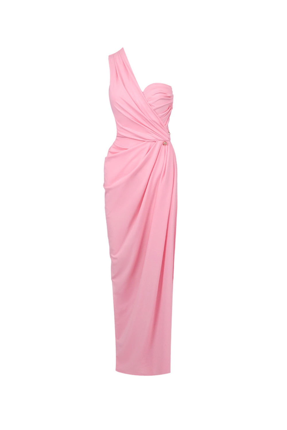 BESS ONE-SHOULDER SLANT MAXI DRESS PINK