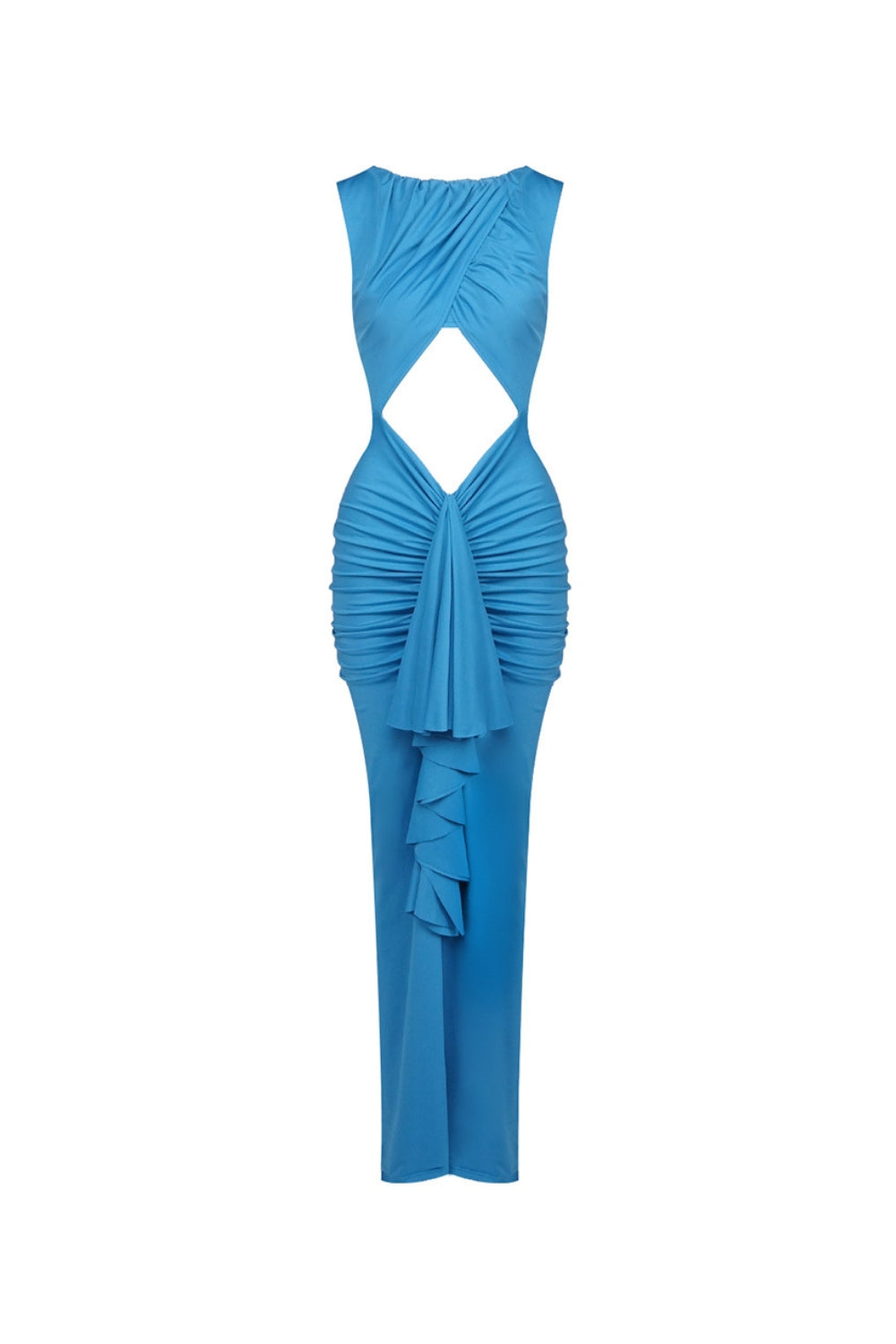 LILY DRAPE DISCONNECT MAXI DRESS, BLUE, COCKTAIL