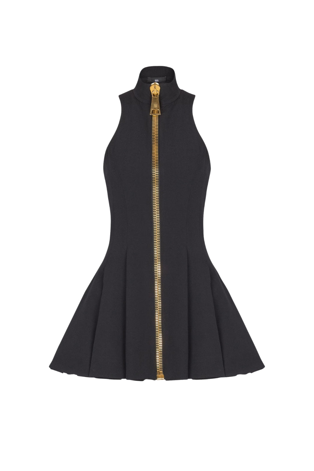 CAROL BLACK HALTER DRESS - GRAIN DE POUDRE WOOL COCKTAIL