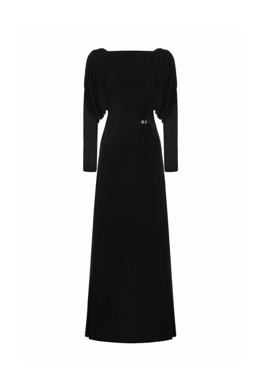 BERYL PLEATED KNIT MAXI DRESS BLACK