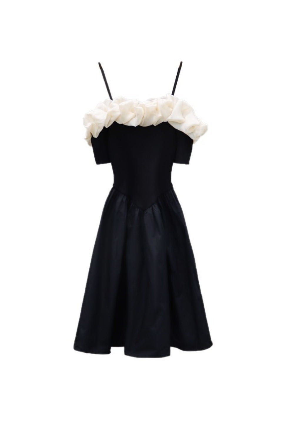 OFF-SHOULDER RUFFLE MINI DRESS, BLACK, PARTY