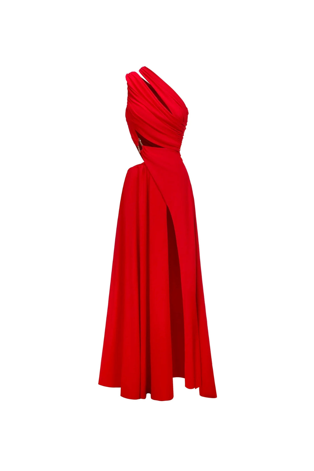 ATALANTA RED HIGH SLIT HOLLOW MAXI DRESS