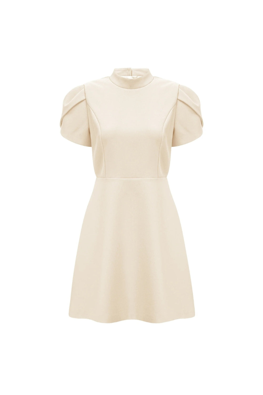 BASIA PETAL SLEEVE CUT OUT BOW WHITE MINI DRESS