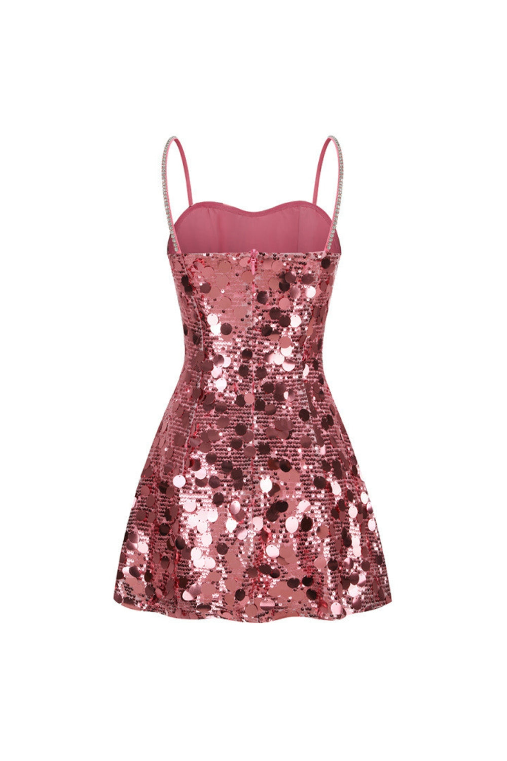 VIRGINIA PINK SEQUIN STRAPPY MINI DRESS PARTY