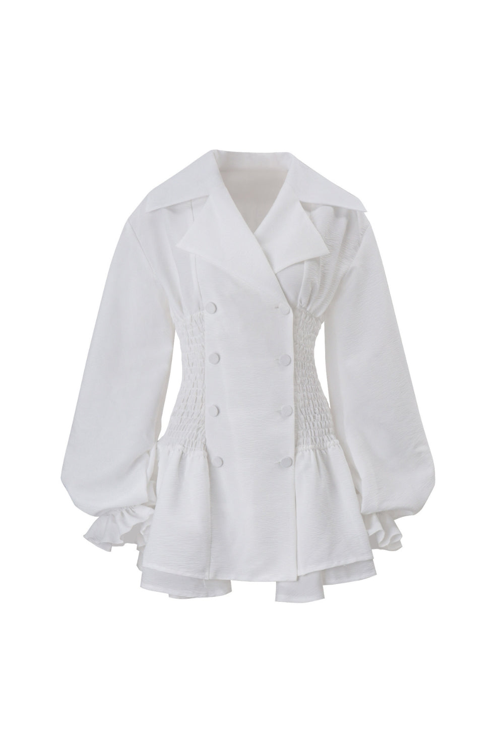 ZENOBIA PUFF SLEEVE TUTU MINI DRESS IN WHITE
