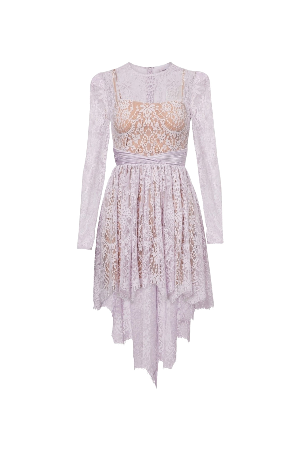 SABRINA LILAC LACE SATIN MINI DRESS FOR COCKTAIL