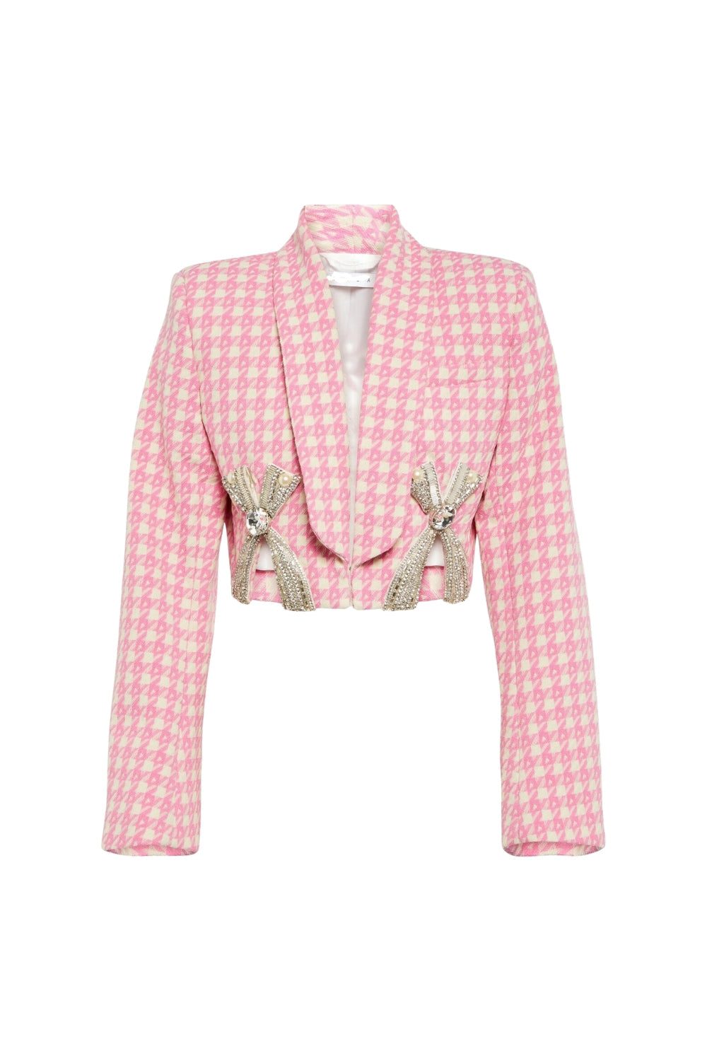 HELEN PINK CHECKED WOOL BLAZER SET