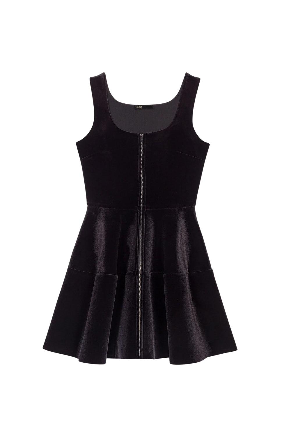 TARA BLACK VELVET SQUARE NECK PUFF SLEEVE MINI DRESS