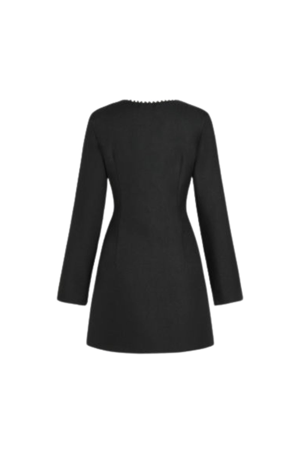 BLACK SQUARE NECK RHINESTONE PLEATED MINI DRESS