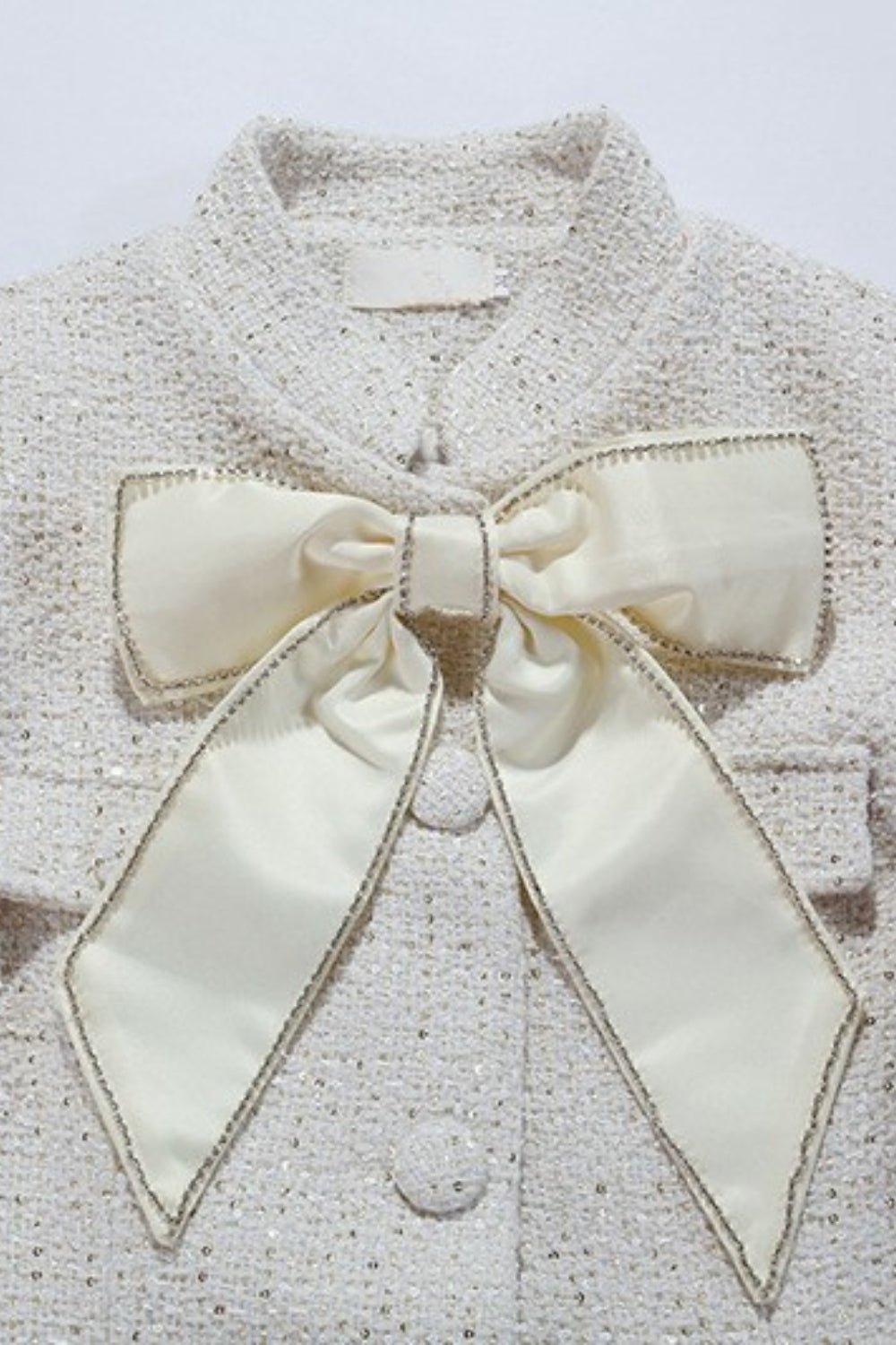 THERESA WHITE FEATHER BOW BLAZER MINI DRESS