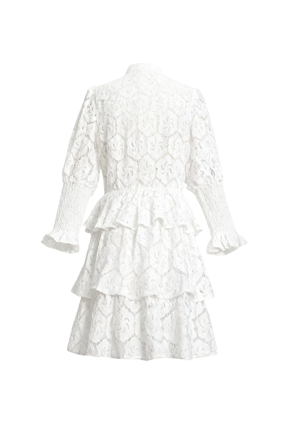 VANESSA LONG SLEEVE LACE MINI DRESS IN WHITE