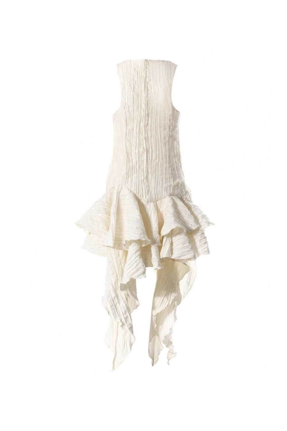 JOY DRAPED ASYMMETRIC SILK LAYERED DRESS