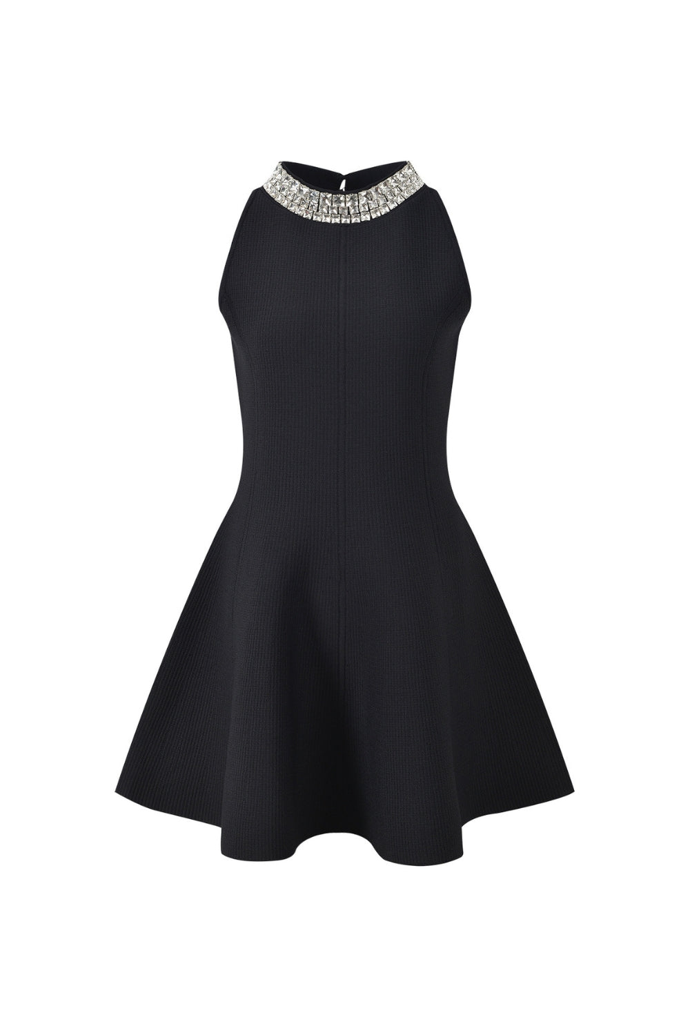 VIRGINIA PEARL COLLAR MINI DRESS BLACK