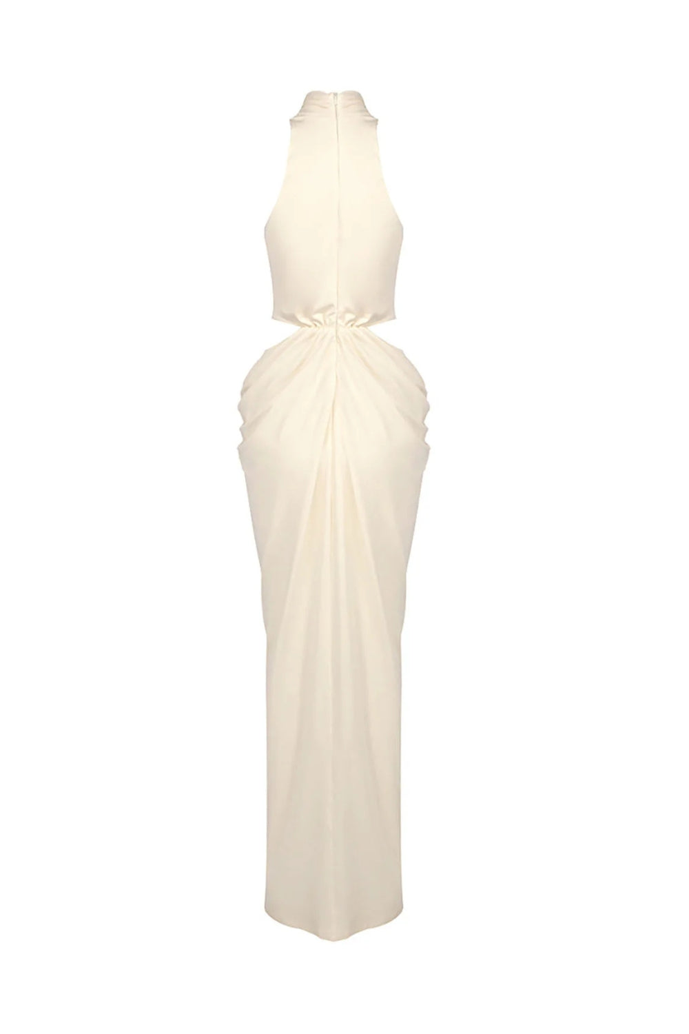 STEPHANIE CUTOUT HALTER MAXI DRESS BEIGE