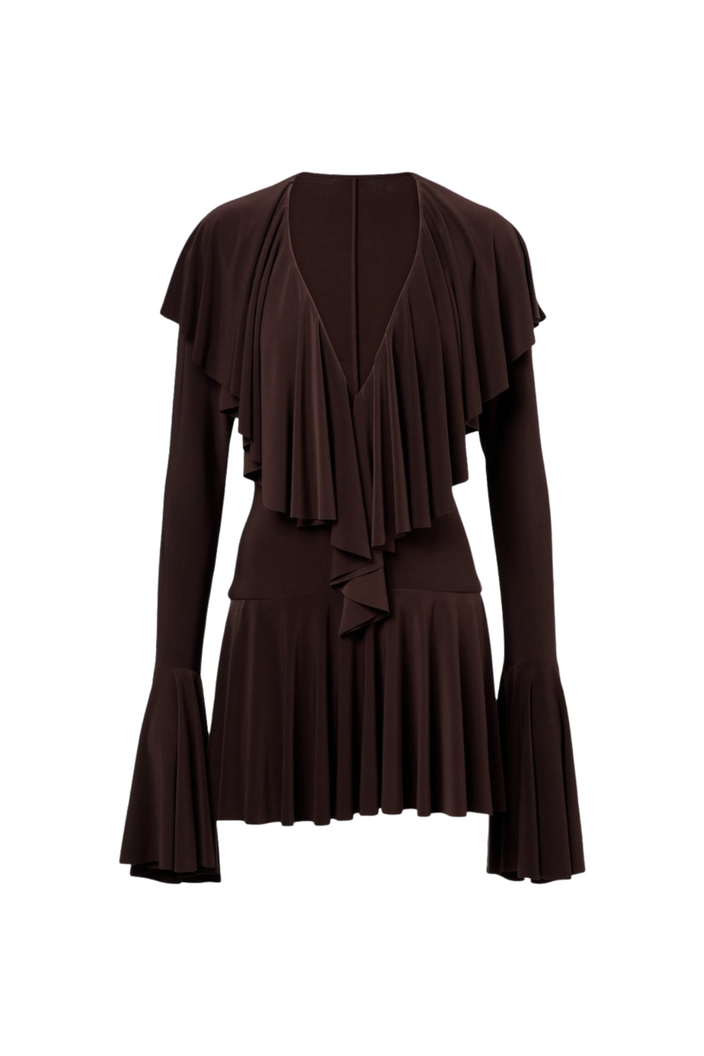 PRINTED RUFFLE MINI DRESS FOR WEDDING GUEST