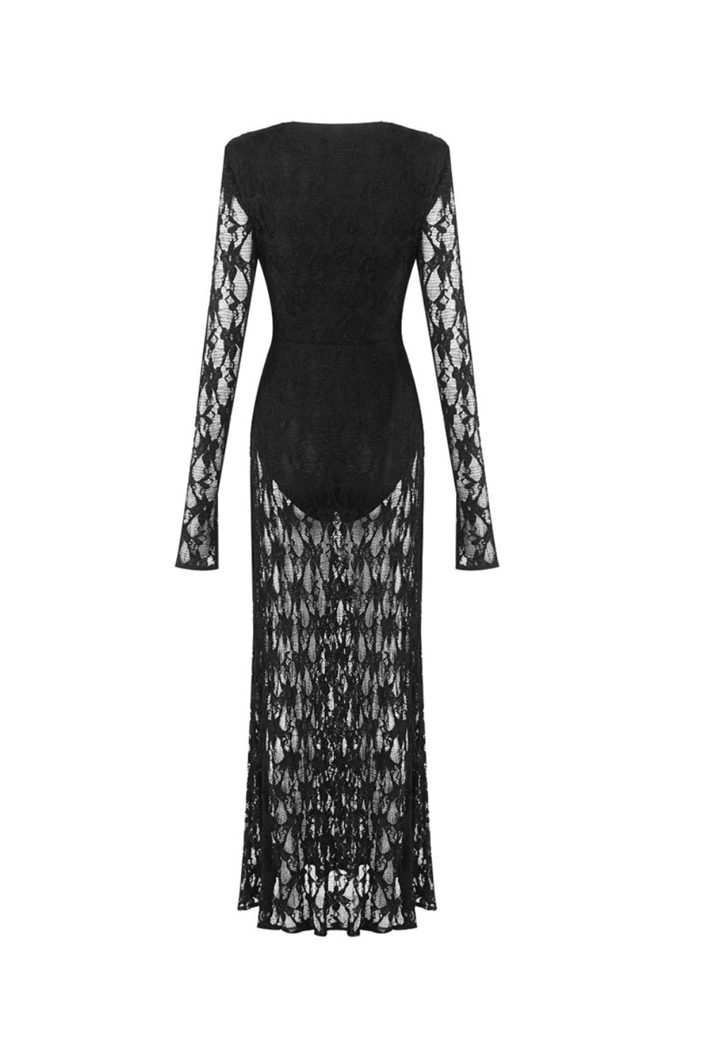 GWENDOLYN V-NECK LACE MAXI DRESS BLACK