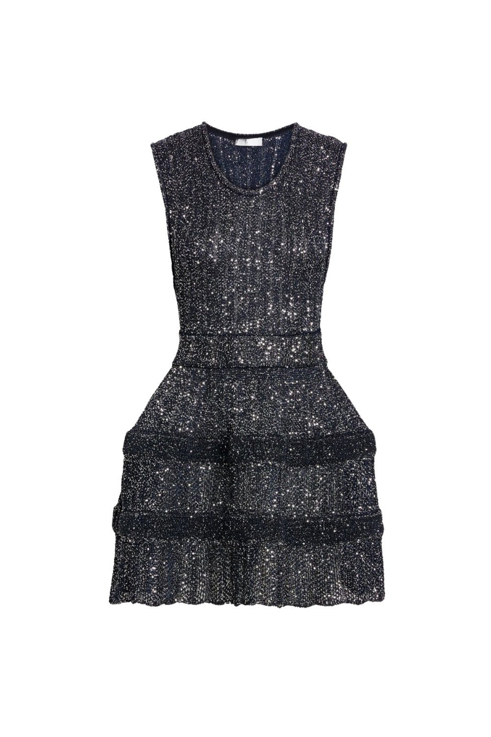 REBECCA SEQUIN MINI DRESS BLACK PARTY
