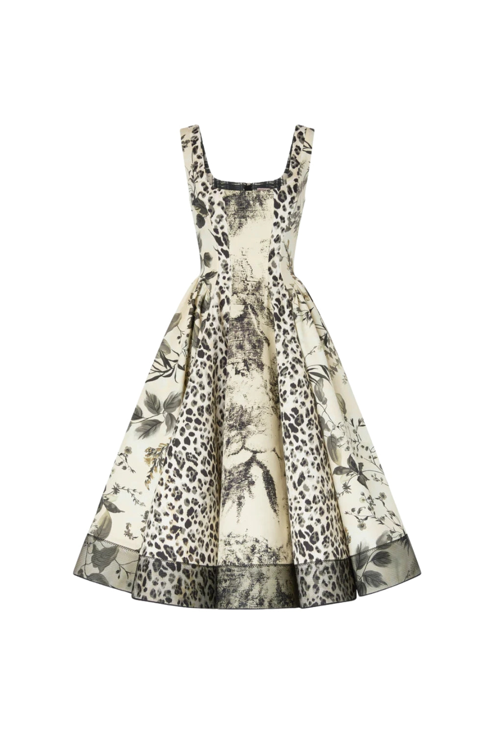 MAGGIE LEOPARD PRINT PLEATED MIDI DRESS